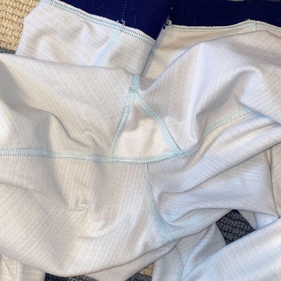 NIKE Women's Warm Dri-Fit Blue Striped Leggings Fleece Full Length Size M - Picture 7 of 10